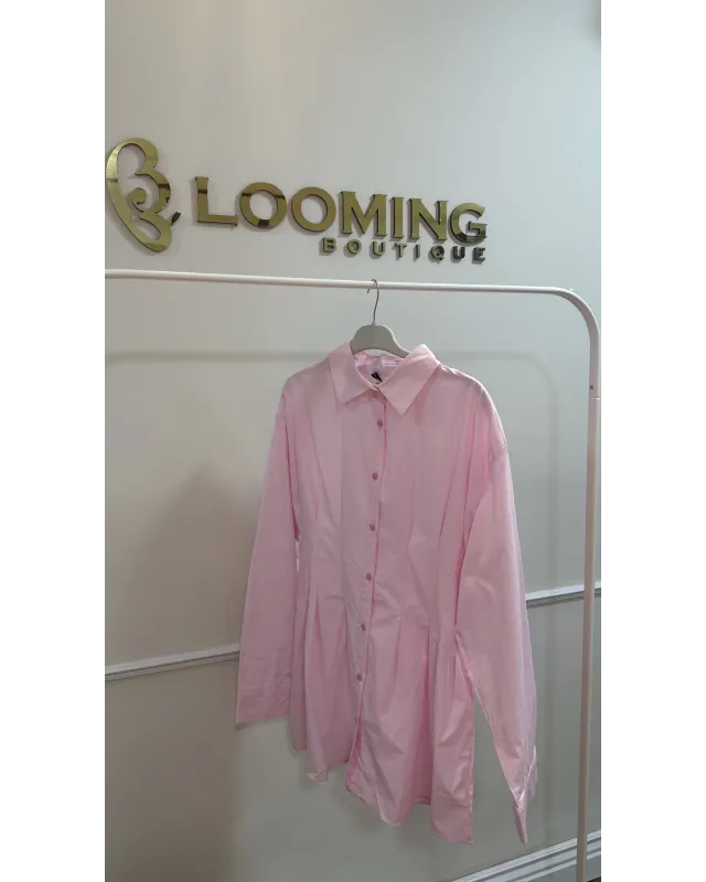 Pink Pleated Shirt Pink Pleated Shirt