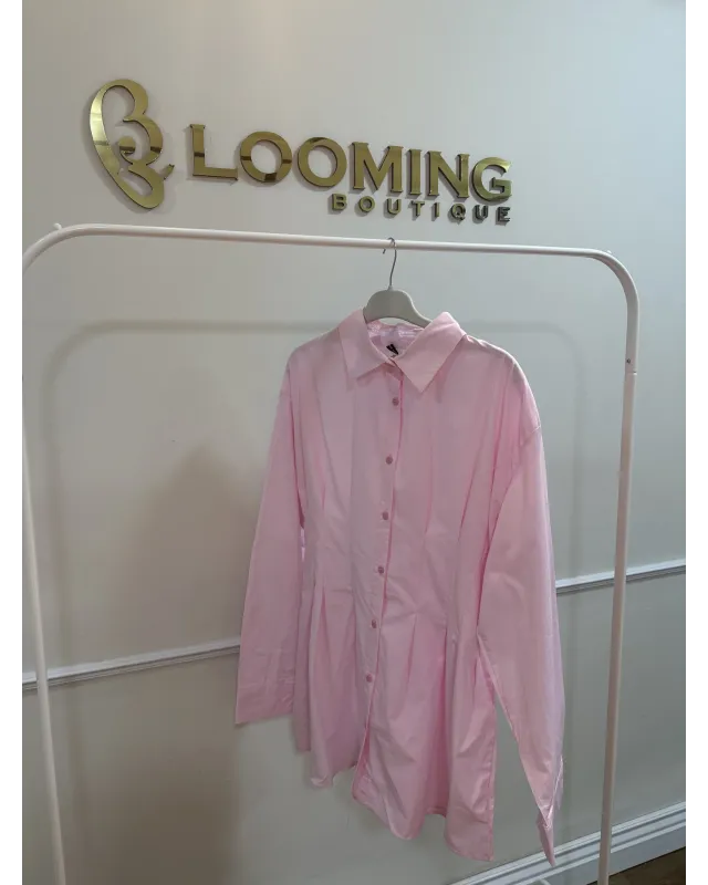 Pink Pleated Shirt Pink Pleated Shirt