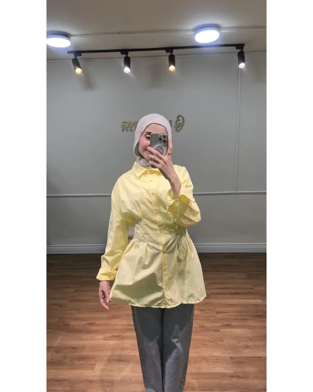 Yellow Pleated Shirt Yellow Pleated Shirt