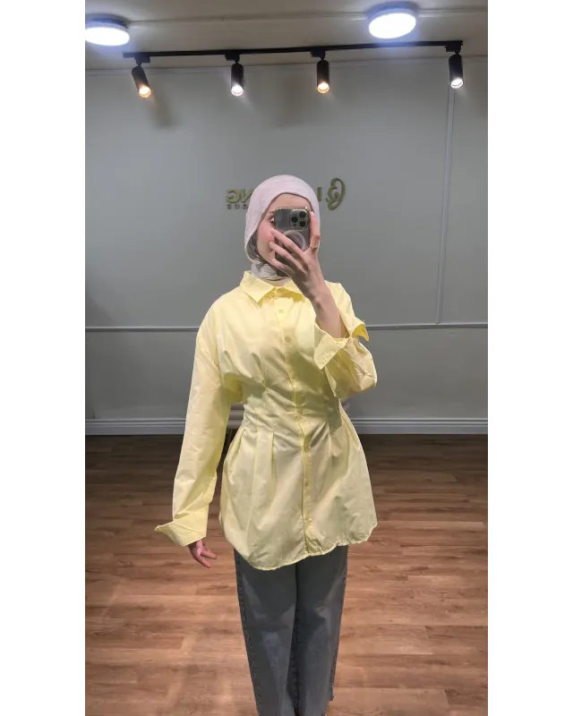 Yellow Pleated Shirt Yellow Pleated Shirt