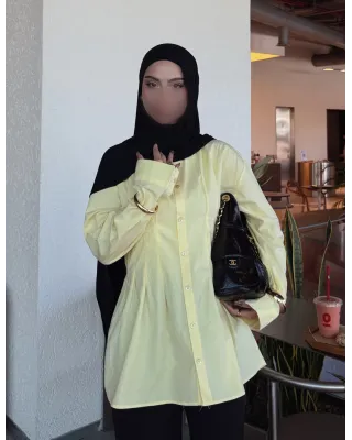 Yellow Pleated Shirt