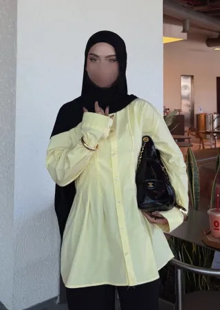 Yellow Pleated Shirt
