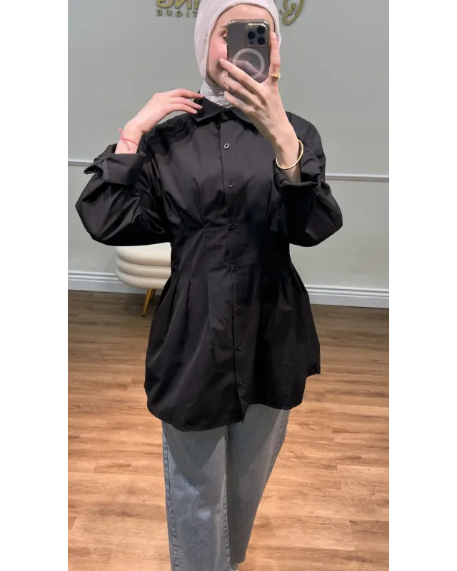 Black Pleated Shirt Black Pleated Shirt