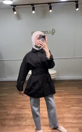 Black Pleated Shirt Black Pleated Shirt