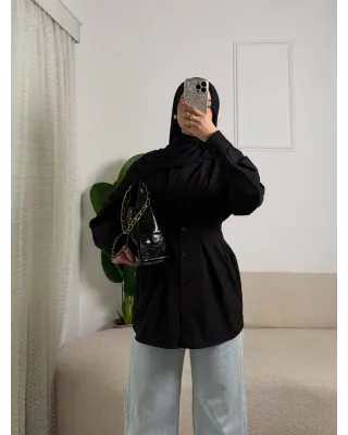 Black Pleated Shirt