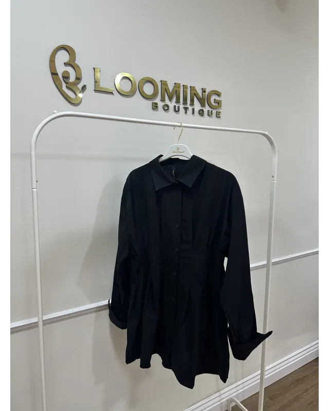 Black Pleated Shirt Black Pleated Shirt
