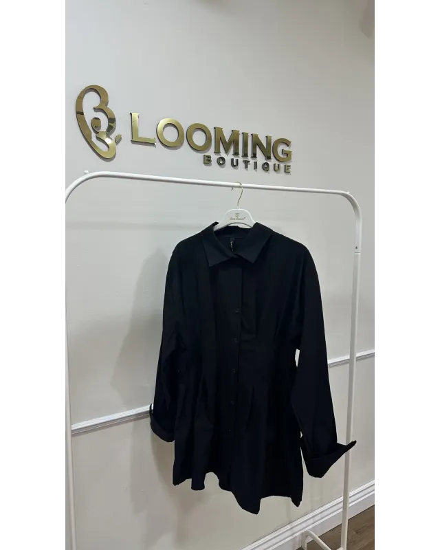 Black Pleated Shirt Black Pleated Shirt