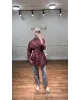 Burgundy Pleated Shirt