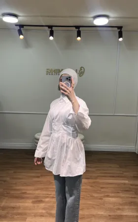 White Pleated Shirt White Pleated Shirt