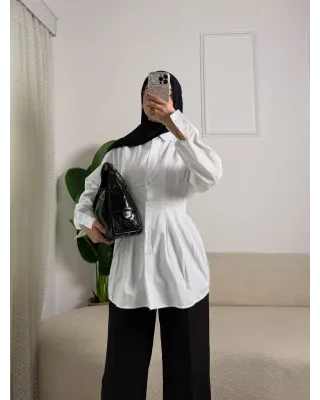 White Pleated Shirt