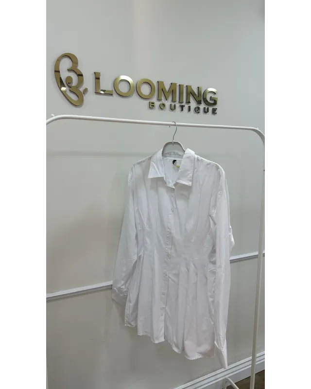 White Pleated Shirt