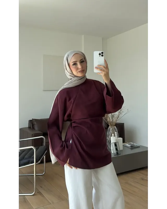 Burgundy Modal Blouse