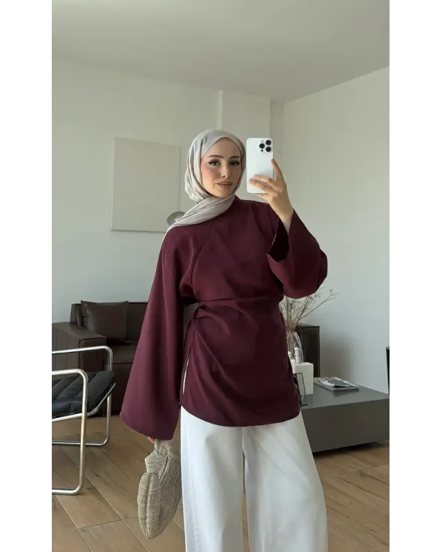 Burgundy Modal Blouse
