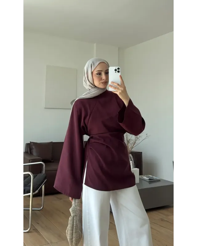 Burgundy Modal Blouse