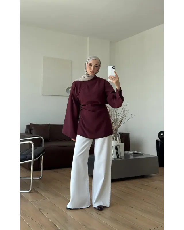 Burgundy Modal Blouse