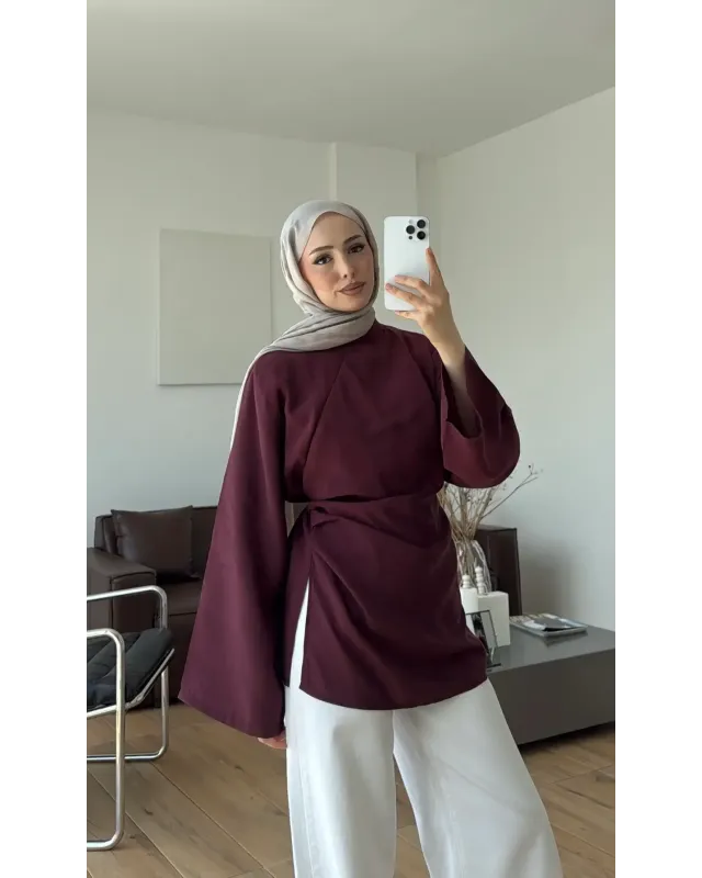 Burgundy Modal Blouse