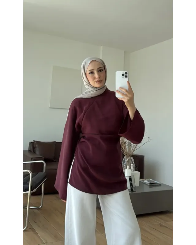 Burgundy Modal Blouse