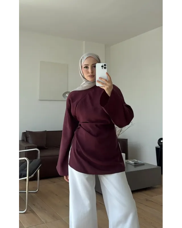 Burgundy Modal Blouse