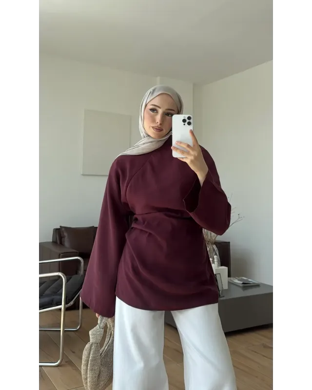 Burgundy Modal Blouse