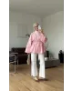 Pink lace Mandarin Collar Blouse