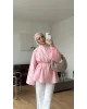 Pink lace Mandarin Collar Blouse