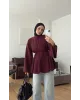 Burgundy  Modal Ruffle Blouse