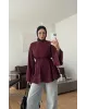 Burgundy  Modal Ruffle Blouse