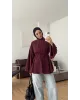 Burgundy  Modal Ruffle Blouse