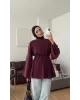 Burgundy  Modal Ruffle Blouse