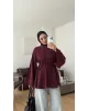 Burgundy  Modal Ruffle Blouse