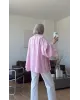 Pink Modal Ruffle Blouse