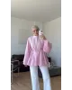Pink Modal Ruffle Blouse