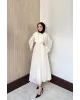 White Vual Dress with Tie Neck Detail