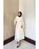 White Vual Dress with Tie Neck Detail
