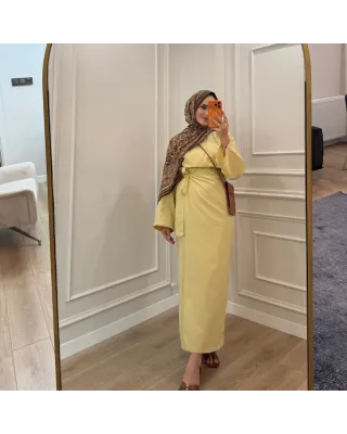 Side-Tied Skirt Set – Butter Yellow