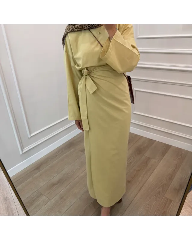 Side-Tied Skirt Set – Butter Yellow