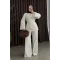 White Linen Two-Piece Set with Side Slit Detail