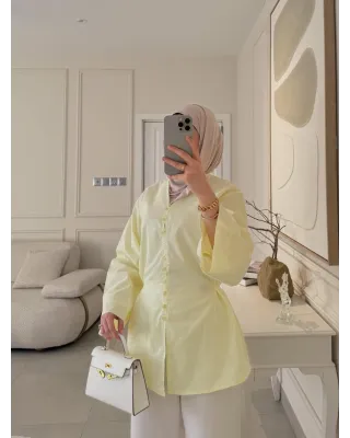 Buttoned Voile Shirt – Lemon Yellow