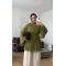 Olive Green  Flowy Chiffon Blouse with belt