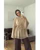 Light Brown Flowy Chiffon Blouse with belt