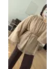 Light Brown Flowy Chiffon Blouse with belt