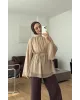 Light Brown Flowy Chiffon Blouse with belt