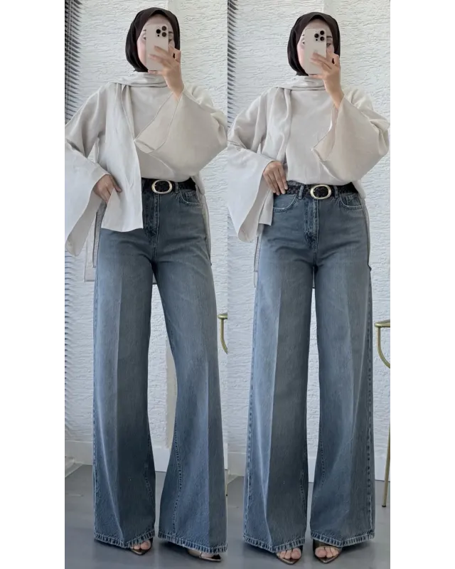 Wide Leg Jeans – Vintage Light Wash code:710