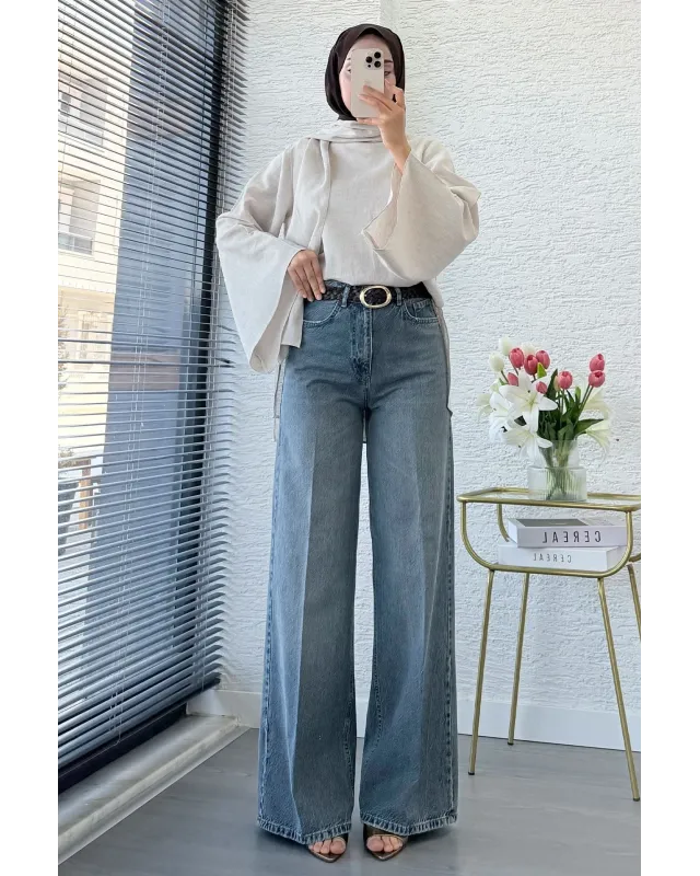 Wide Leg Jeans – Vintage Light Wash code:710