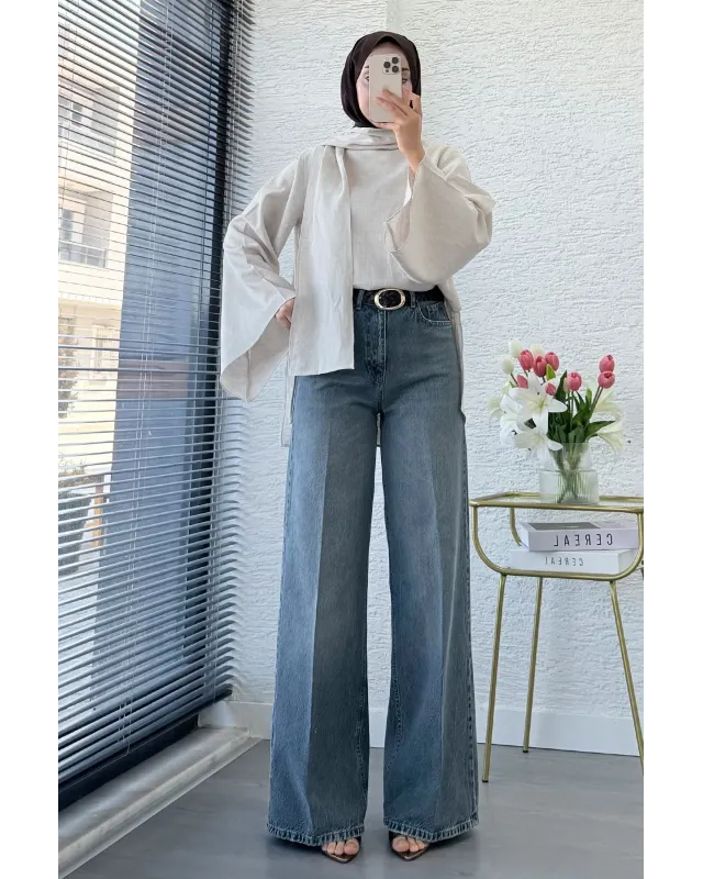 Wide Leg Jeans – Vintage Light Wash code:710