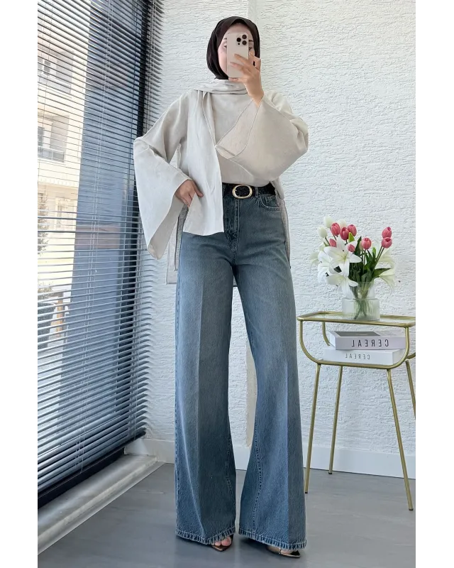 Wide Leg Jeans – Vintage Light Wash code:710