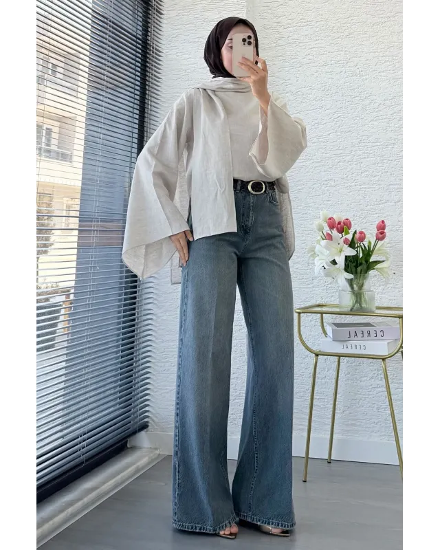 Wide Leg Jeans – Vintage Light Wash code:710