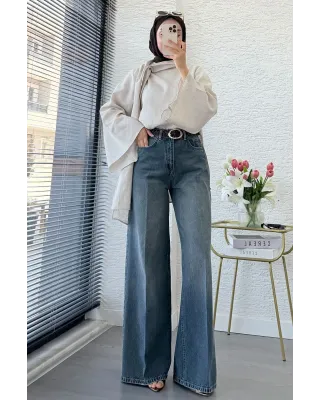 Wide Leg Jeans – Classic Blue Wash code:709