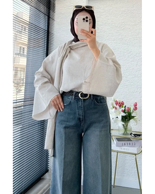 Wide Leg Jeans – Classic Blue Wash code:709
