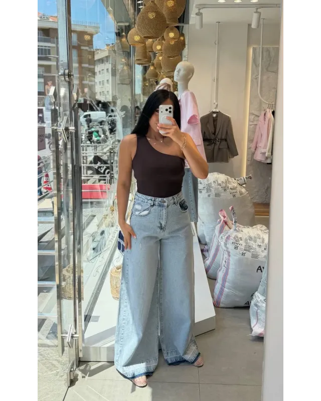 Light Blue Wide Leg Jeans